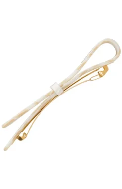 Ribbon Bow Long & Skinny Barrette - Classic