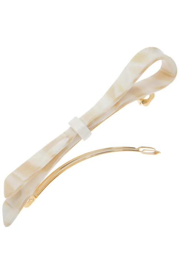 Ribbon Bow Long & Skinny Barrette - Classic