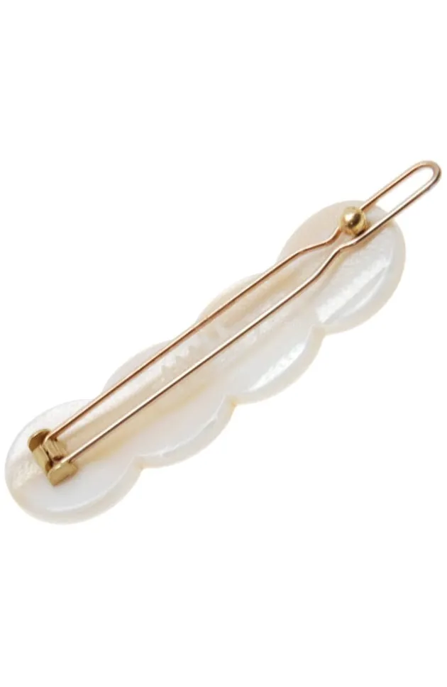 Scalloped Tige Boule Barrette - Classic