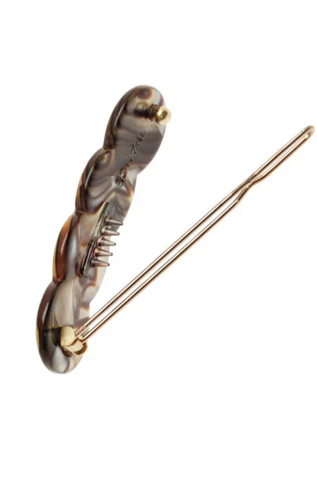 Scalloped Tige Boule Barrette - Classic