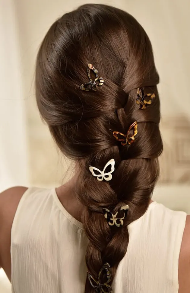 Small Cutout Butterfly Tige Boule Barrette - Classic