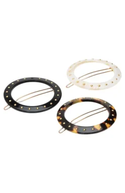 Studded Circle Cutout Tige Boule Barrette